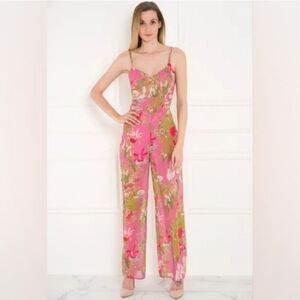Floral Pink Spaghetti-Strap Jumpsuit